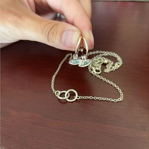 Silver Necklace with Charm Earrings